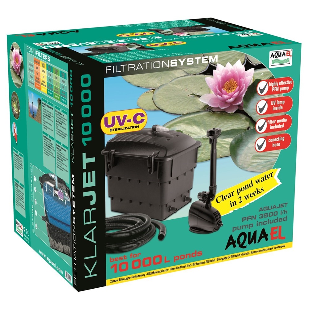 AQUAEL KlarJet 10000 filtr + pompa + lampa UV 9W + gratisy